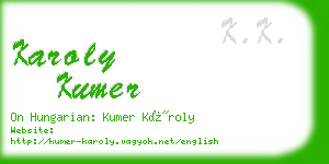 karoly kumer business card
